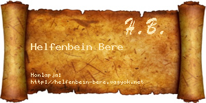 Helfenbein Bere névjegykártya